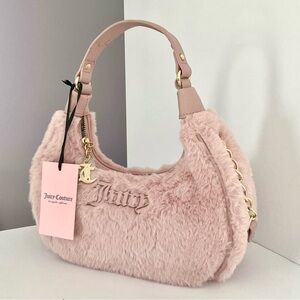 Juicy Couture Pink Faux Fur Shoulder Bag